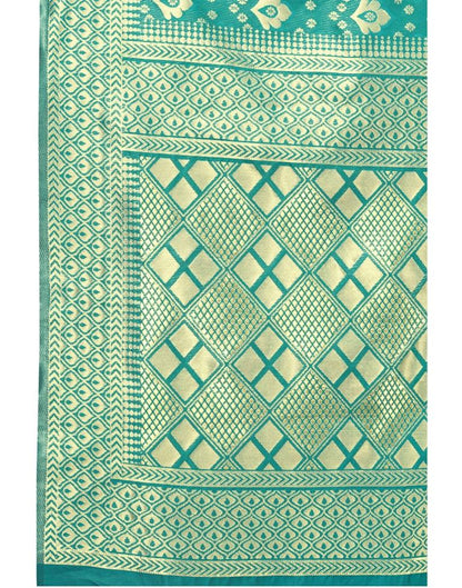 Teal Green Coloured Poly Silk Jacquard Partywear saree | Leemboodi