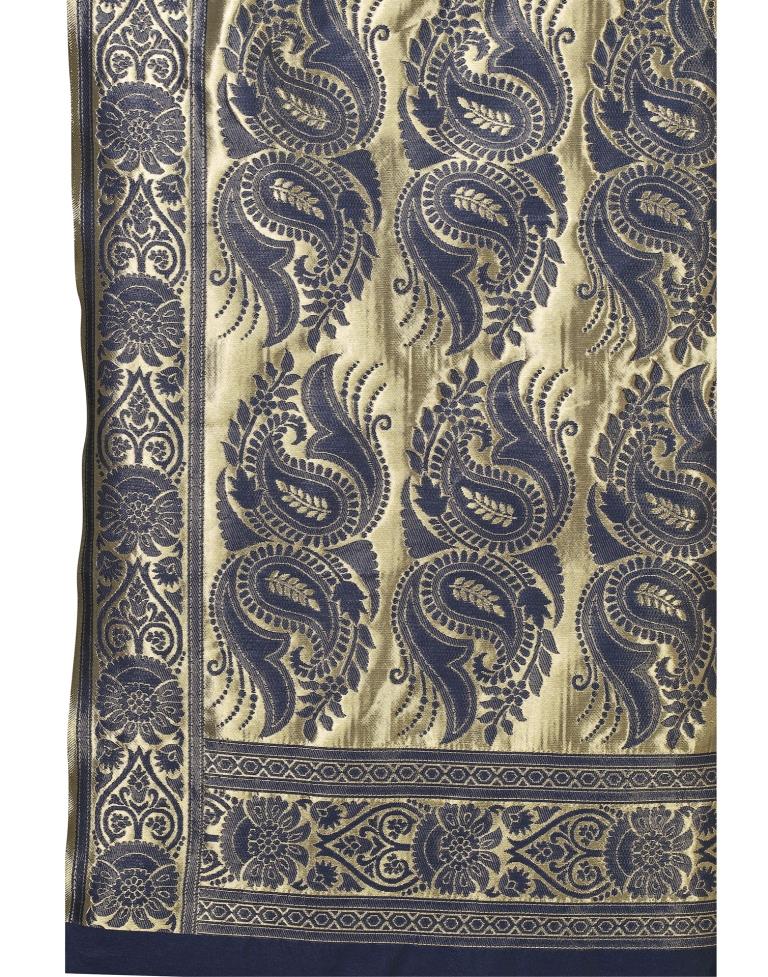 Blue Navy Coloured Poly Silk Jacquard Partywear saree | Sudathi