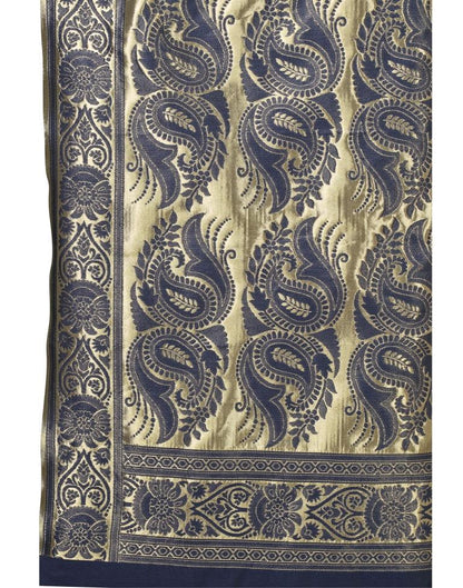 Blue Navy Coloured Poly Silk Jacquard Partywear saree | Sudathi