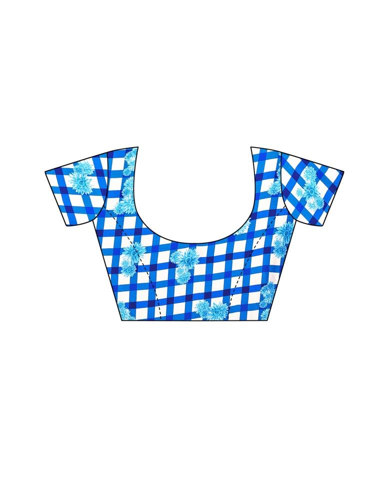 Blue Coloured Georgette Digital Printed Casual saree | Leemboodi