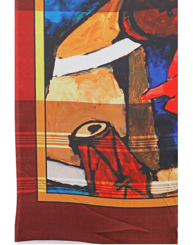 Red Coloured Georgette Digital Printed Casual saree | Leemboodi