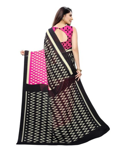 Pink Coloured Georgette Digital Printed Casual saree | Leemboodi