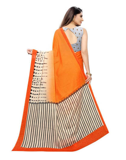 Orange Coloured Georgette Digital Printed Casual saree | Leemboodi