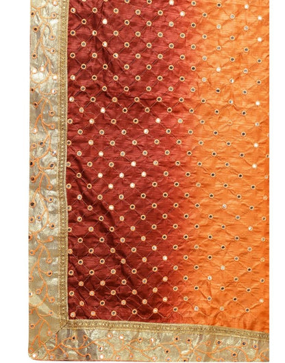 Orange  Embroidery Embroidery Silk Saree