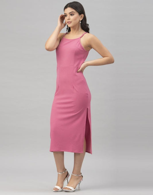 Contemporary Pink Coloured Knitted Lycra Tops | Sudathi