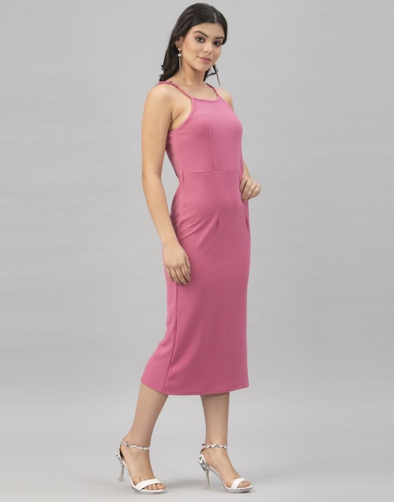 Contemporary Pink Coloured Knitted Lycra Tops | Sudathi