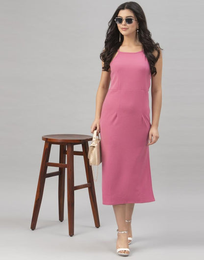 Contemporary Pink Coloured Knitted Lycra Tops | Sudathi