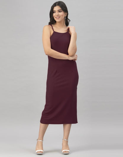 Enticing Dark Brown Coloured Knitted Lycra Tops | Sudathi