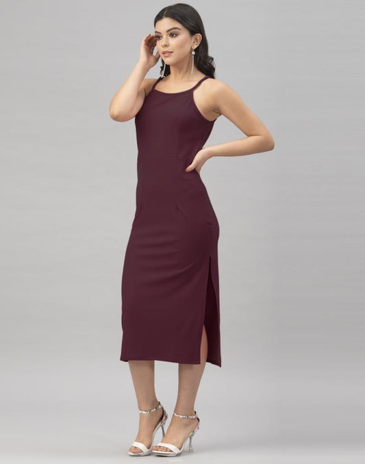 Enticing Dark Brown Coloured Knitted Lycra Tops | Sudathi