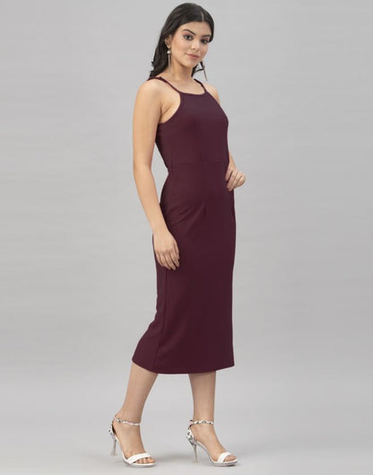 Enticing Dark Brown Coloured Knitted Lycra Tops | Sudathi