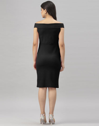 Black Off shoulder Bodycon Dress | Sudathi