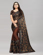 Brown Coloured Lycra Embellished Partywear saree | Leemboodi