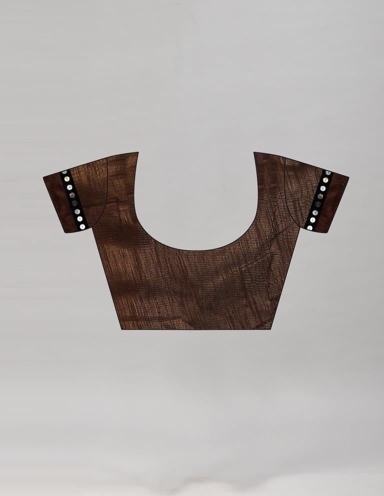 Brown Coloured Lycra Embellished Partywear saree | Leemboodi