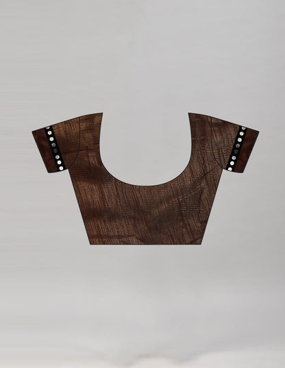 Brown Coloured Lycra Embellished Partywear saree | Leemboodi