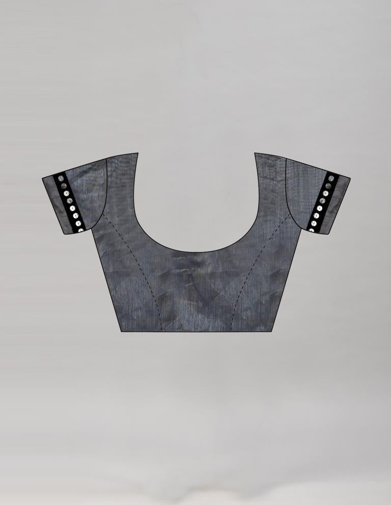 Grey Coloured Lycra Embellished Partywear saree | Leemboodi
