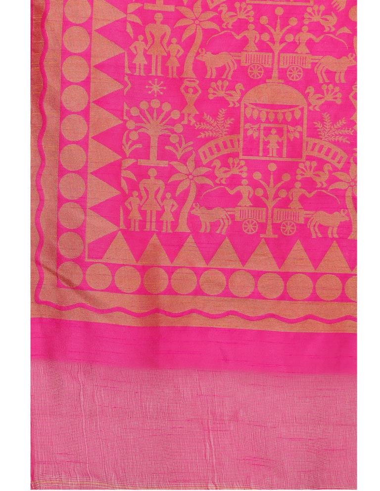Pink Coloured Poly Silk Jacquard Partywear saree | Leemboodi