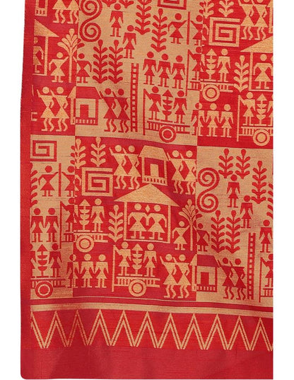 Red Coloured Poly Silk Jacquard Partywear saree | Leemboodi