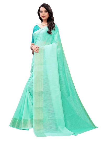 Seafoam Green Coloured Chanderi Jacquard Partywear saree | Leemboodi