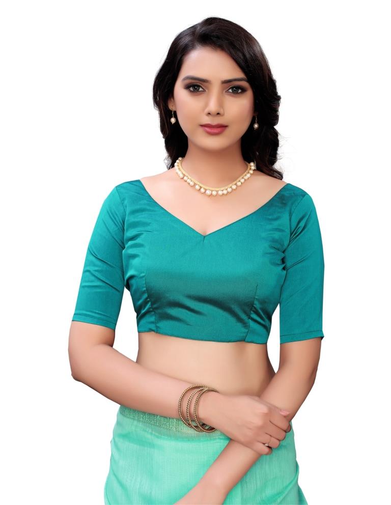 Seafoam Green Coloured Chanderi Jacquard Partywear saree | Leemboodi