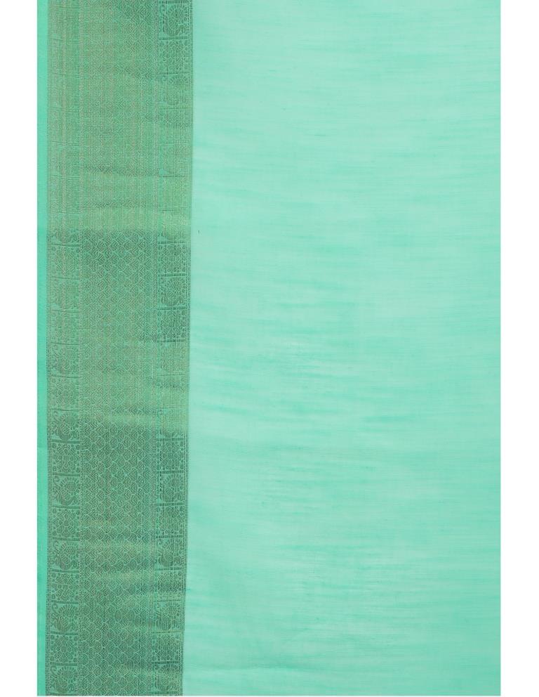 Seafoam Green Coloured Chanderi Jacquard Partywear saree | Leemboodi