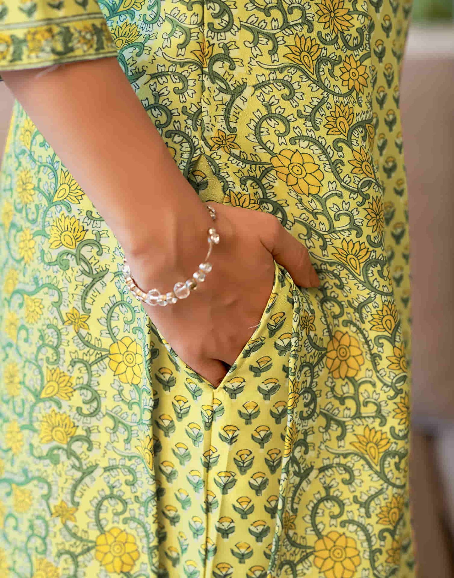 Light Lime Yellow Printed Rayon Straight Kurta With Pant And Dupatta