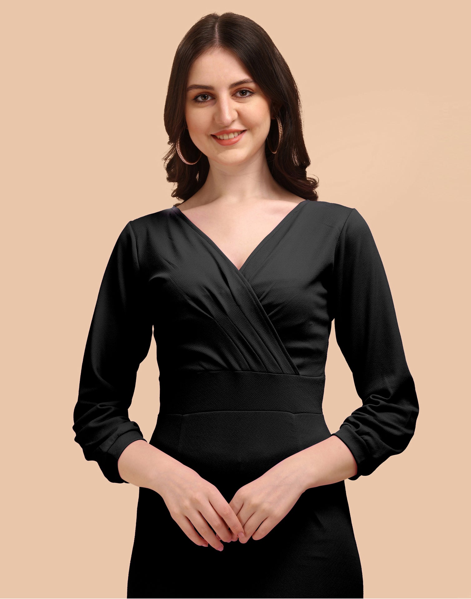 Whimsical Black Coloured Knitted Lycra Dress | Sudathi