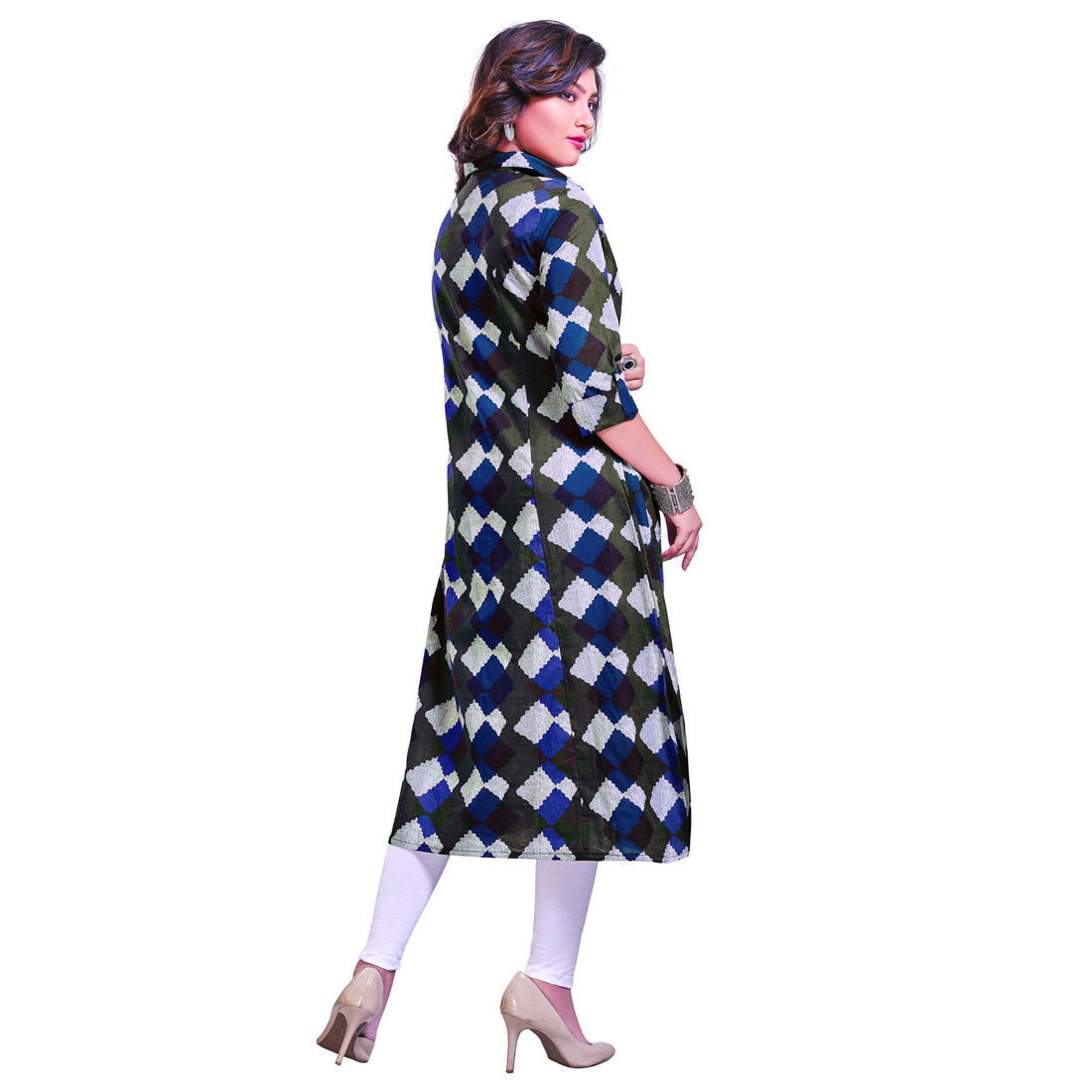 Blue Coloured Printed Cotton Kurti | Sudathi