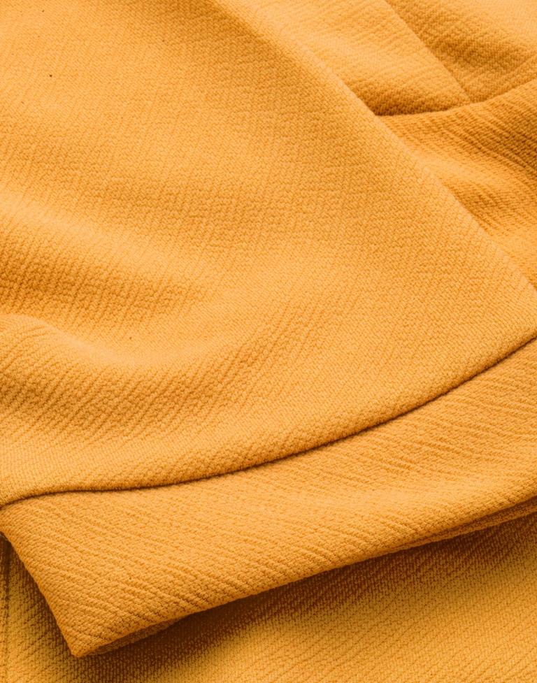 Vintage Mustard Yellow Coloured Knitted Lycra Dress | Leemboodi