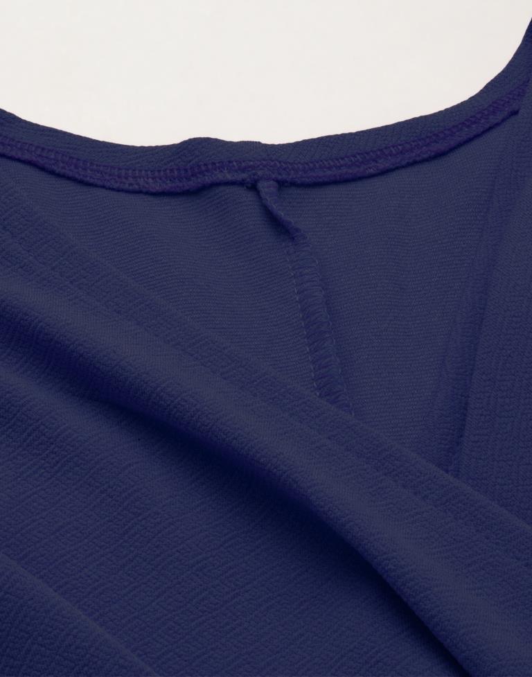 Navy Blue Coloured Knitted Lycra Dress | Sudathi