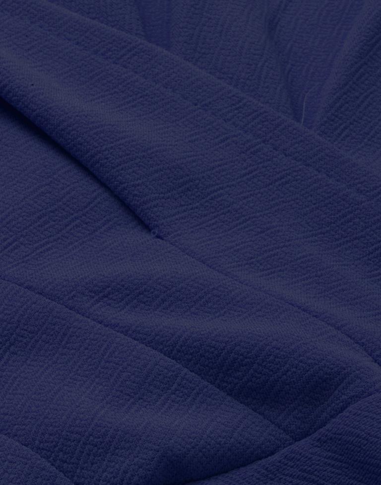 Navy Blue Coloured Knitted Lycra Dress | Sudathi