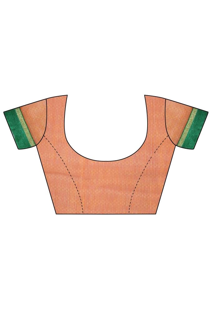 Tiger Orange Coloured Chiffon Printed Casual saree | Leemboodi