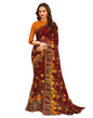 Wine Red Coloured Chiffon Printed Casual saree | Leemboodi