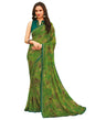 Onion Green Coloured Printed Chiffon Saree | Leemboodi