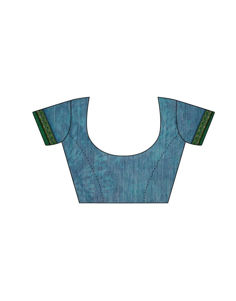 Onion Green Coloured Printed Chiffon Saree | Leemboodi