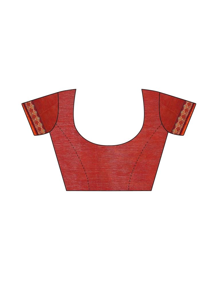 Carrot Orange Coloured Chiffon Printed Casual saree | Leemboodi