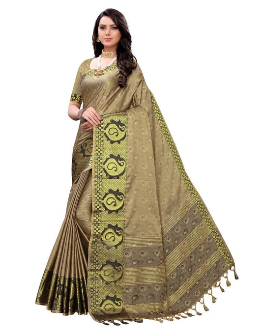 Beige Silk Saree | Leemboodi