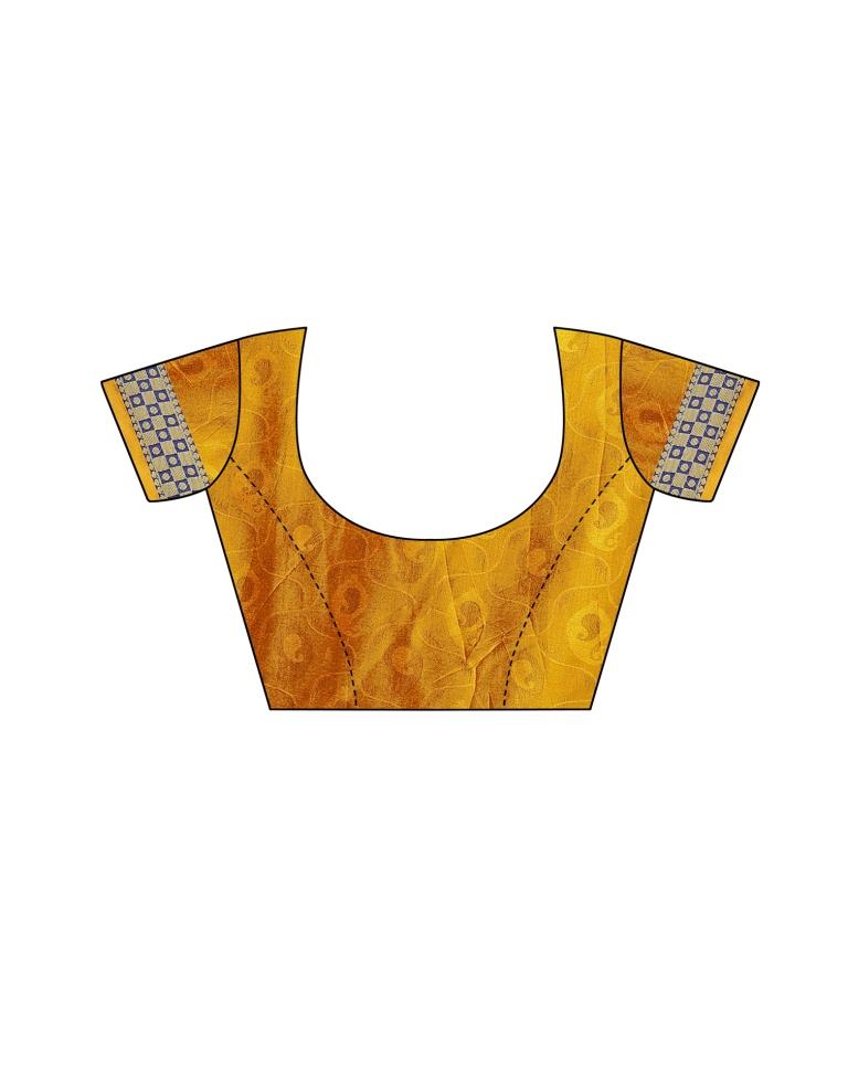 Gold Orange Coloured Poly Silk Jacquard Partywear saree | Sudathi