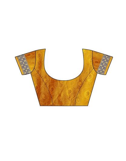Gold Orange Coloured Poly Silk Jacquard Partywear saree | Sudathi