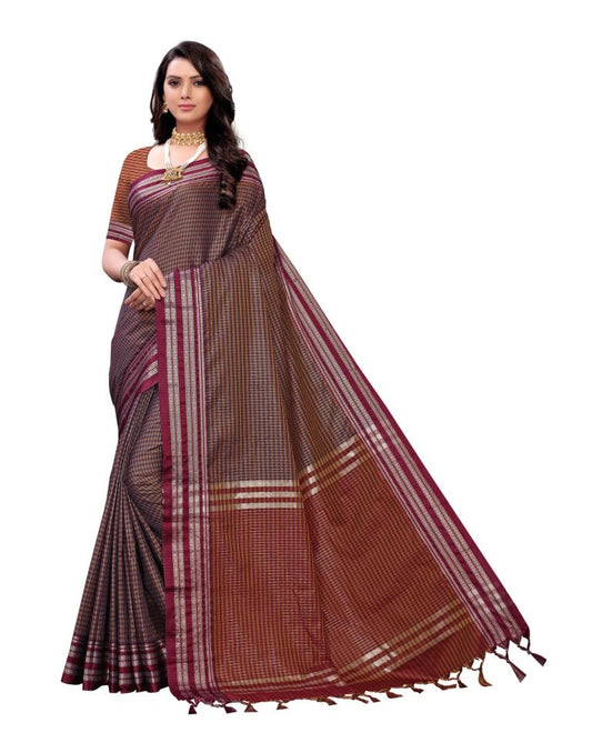 Maroon Coloured Poly Silk Jacquard Partywear saree | Leemboodi
