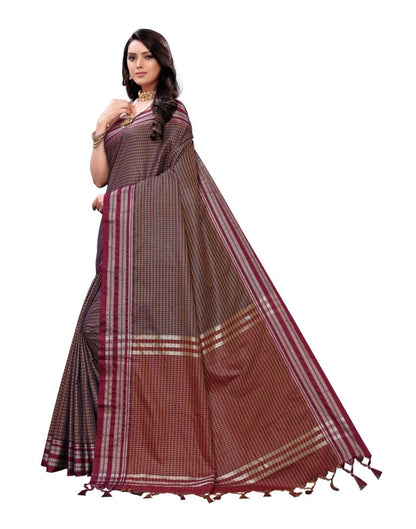 Maroon Coloured Poly Silk Jacquard Partywear saree | Leemboodi