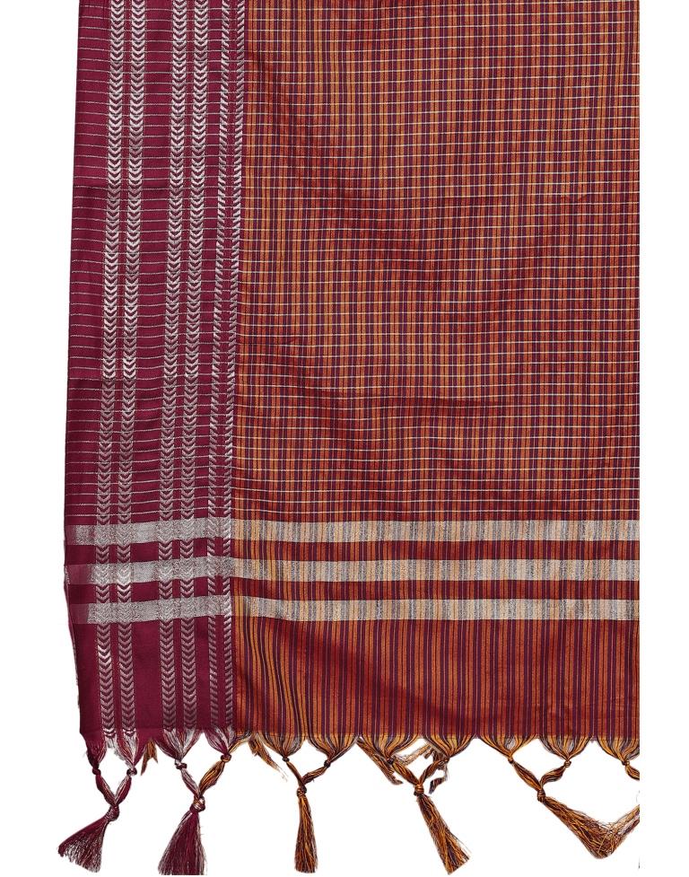 Maroon Coloured Poly Silk Jacquard Partywear saree | Leemboodi