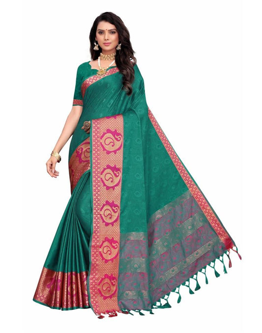 Pine Green Silk Saree | Leemboodi