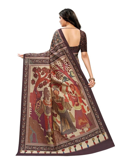 Emerald Green Printed Silk Saree