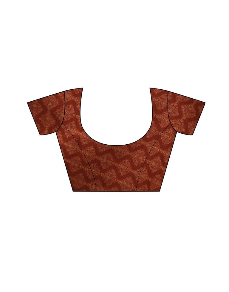 Warm Beige Coloured Digital Printed Silk Saree | Leemboodi