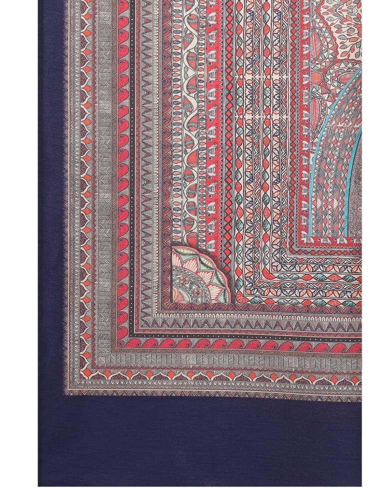 Torquise Blue Coloured Poly Silk Digital Printed Partywear saree | Sudathi