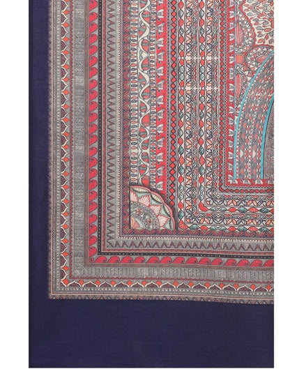 Torquise Blue Coloured Poly Silk Digital Printed Partywear saree | Sudathi