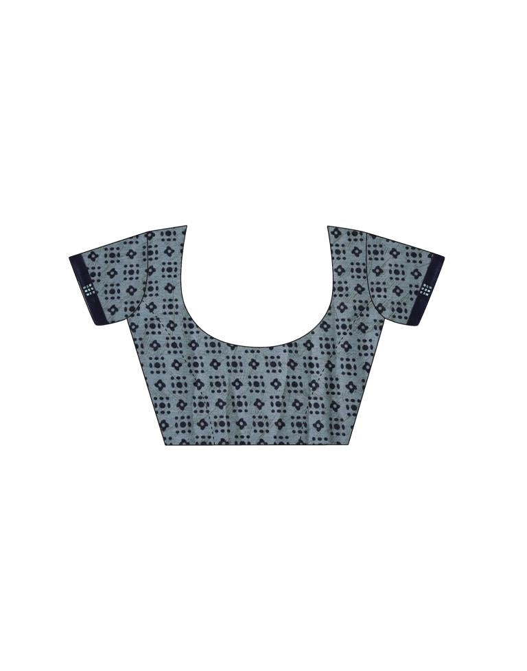 Spruce Blue Coloured Shimmer Printed Casual saree | Leemboodi