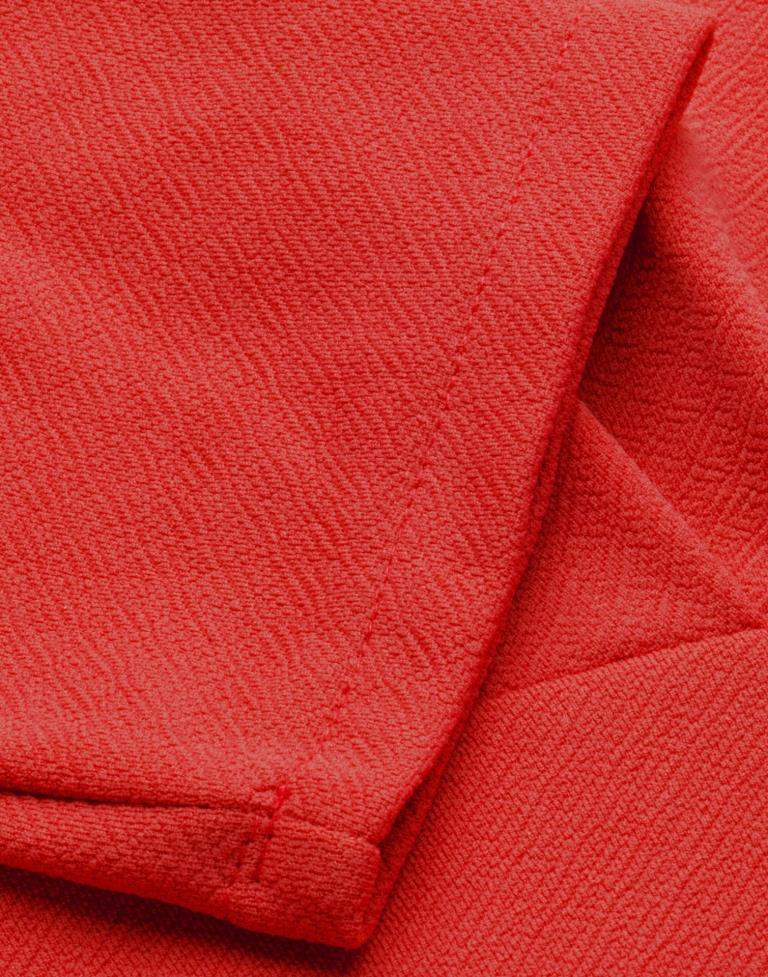 Lustrous Red Coloured Knitted Lycra Dress | Sudathi