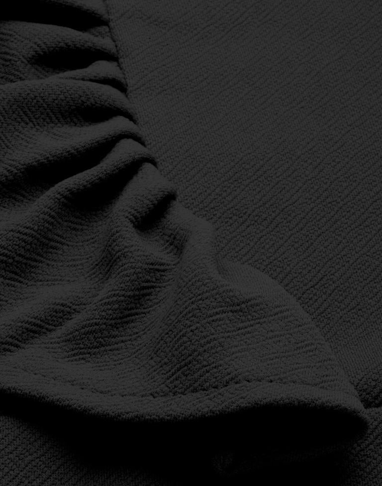 Black Ruffel Bodycon Dress | Sudathi