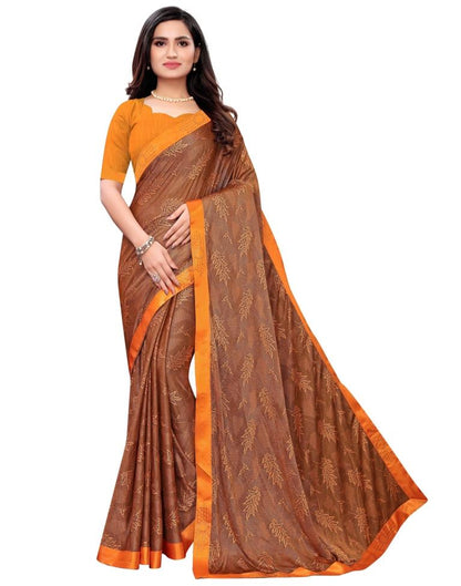 Coral Orange Coloured Lycra Embellished Partywear saree | Sudathi